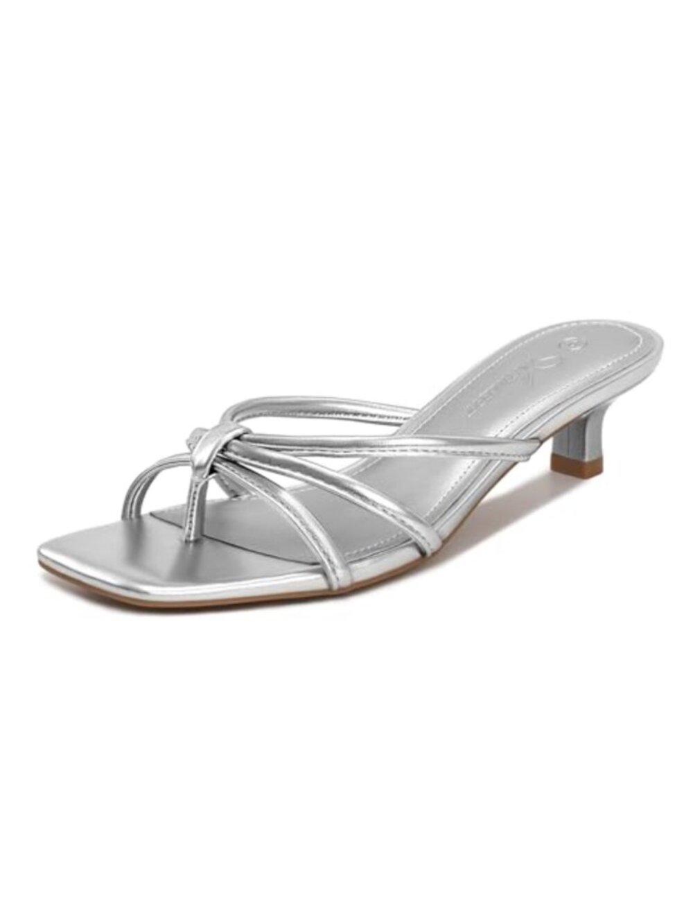 Kitten Heel Thong Sandals Square Open Toe Slip On Dress Heels